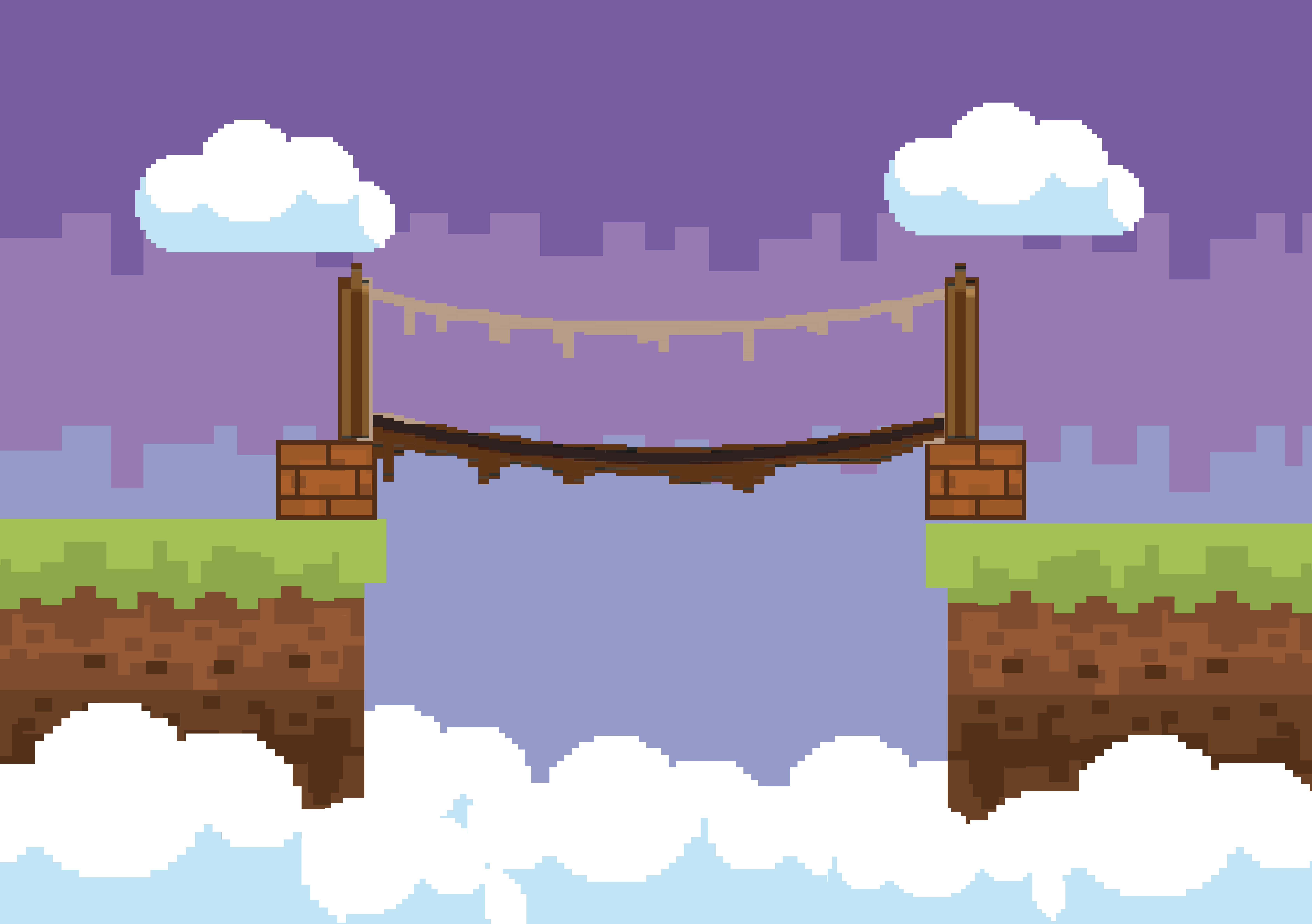 pixelart bridge over the river